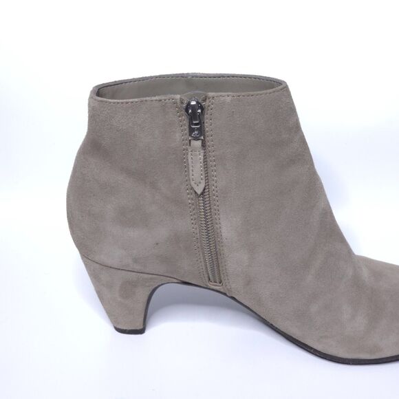 SAM EDELMAN Michelle Taupe Suede Leather Ankle Booties Heels Side Zip Sz 7.5 - Picture 4 of 8